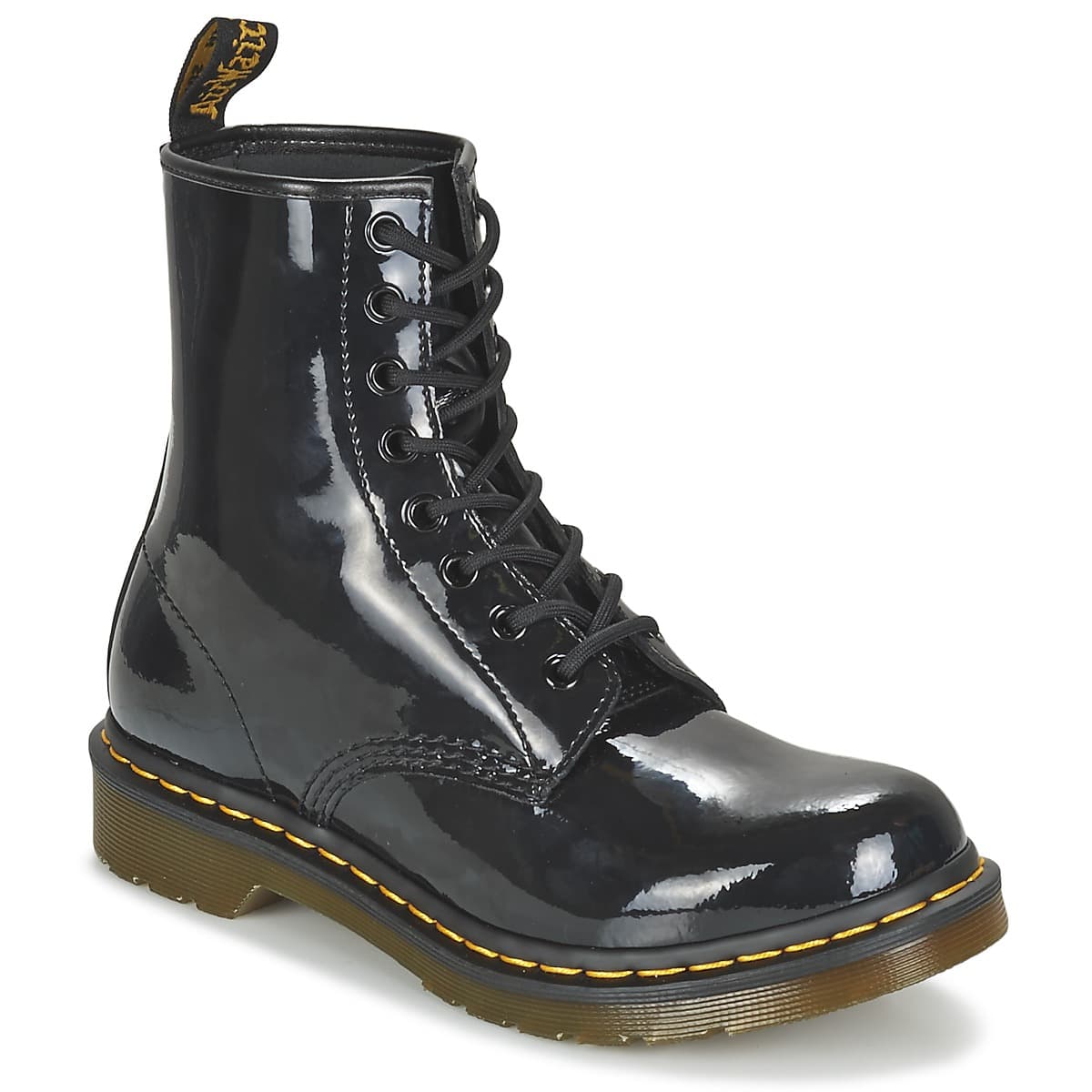 Dr. Martens  1460 W BLACK PATENT LAMPER  Boots femme (femme)
