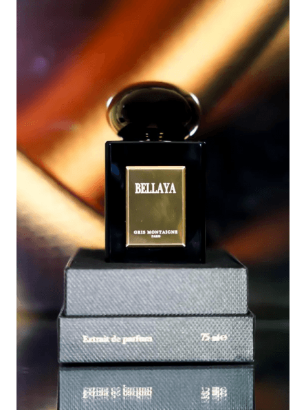 BELLAYA – Extrait de Parfum 75 ML de Gris Montaigne, Floral Gourmand, Notes de Loukoum à la Rose et Vanille