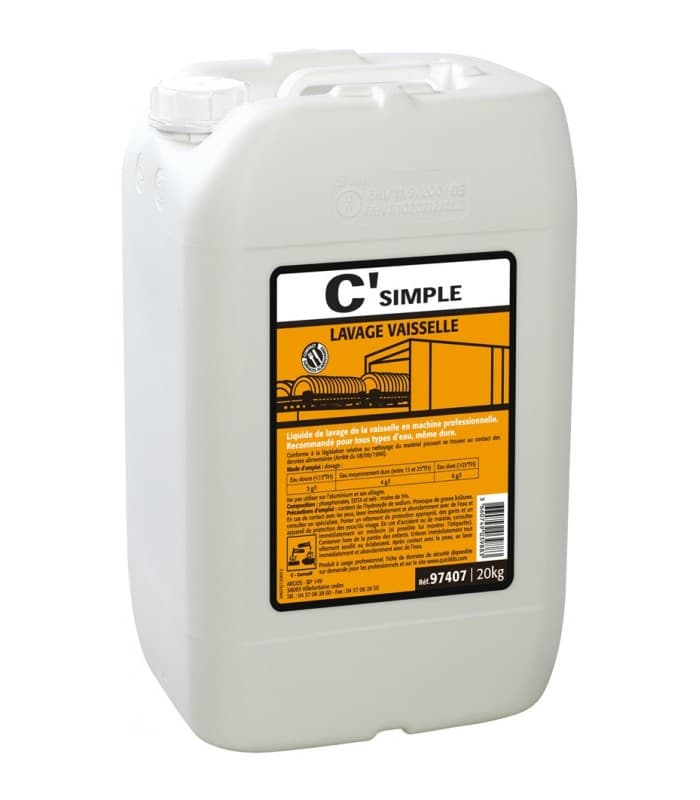 C'simple lavage vaisselle (bidon de 20kg) - Orapi