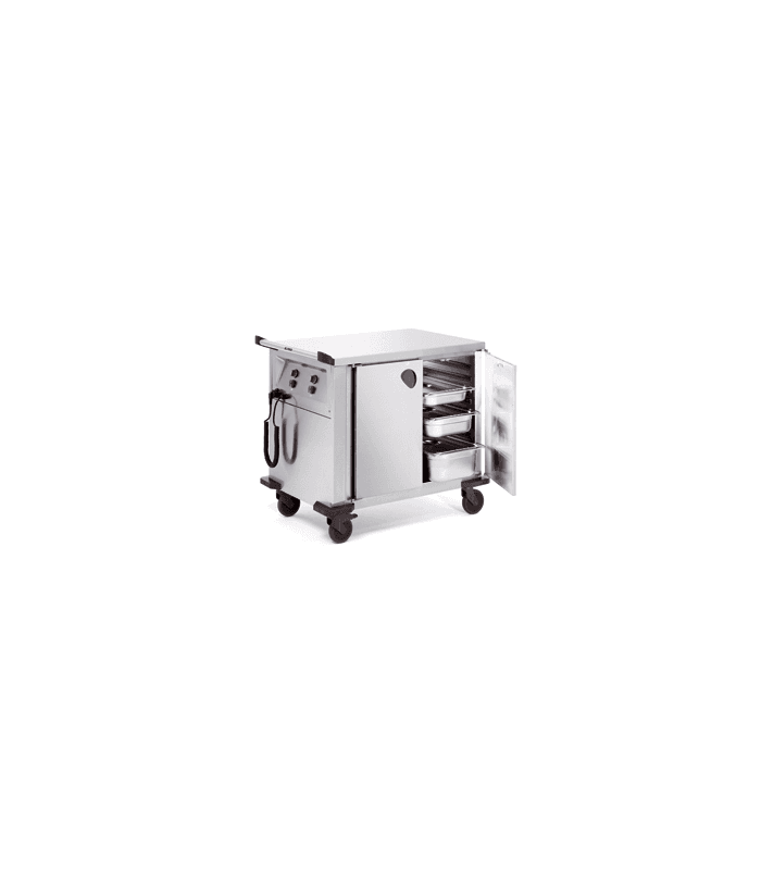 Chariot chauffant de transport de repas GN 1/1