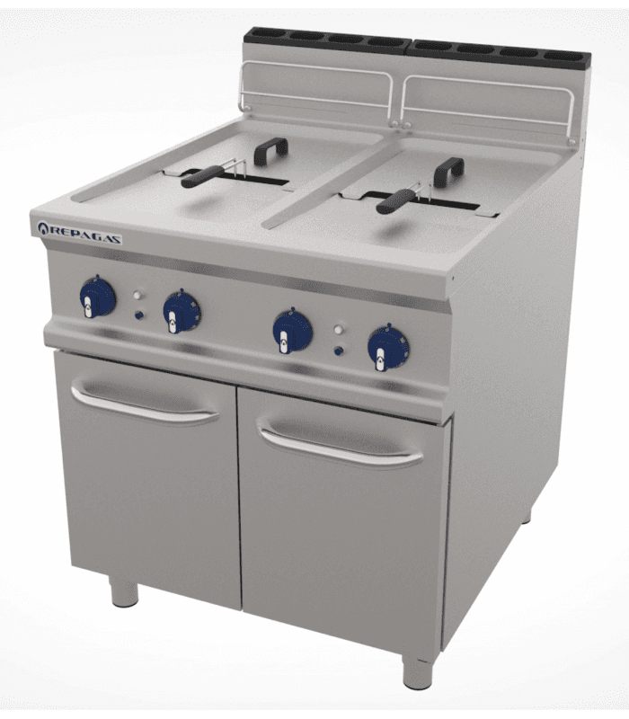 Friteuse électrique sur coffre double cuve de 15L