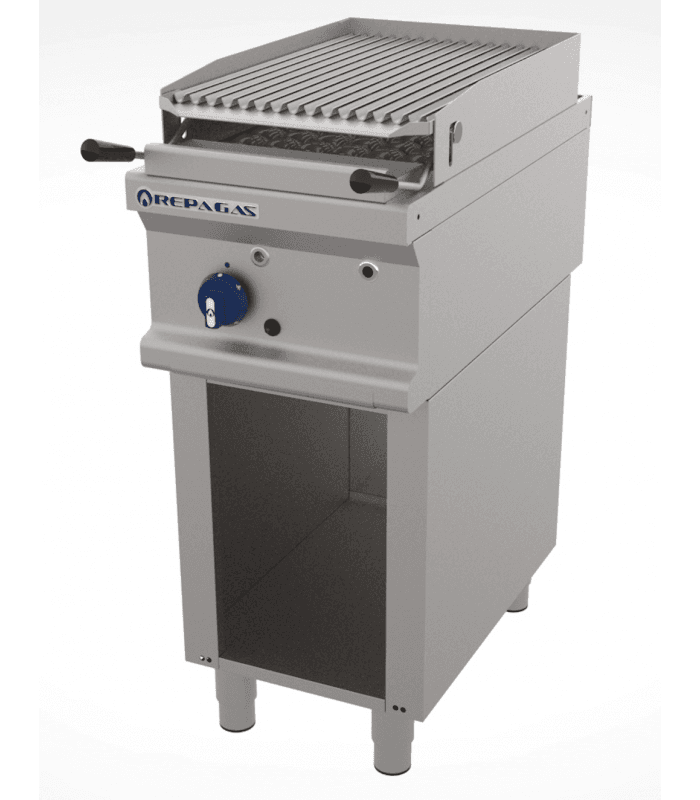 Grill gaz pierre de lave sur piètement