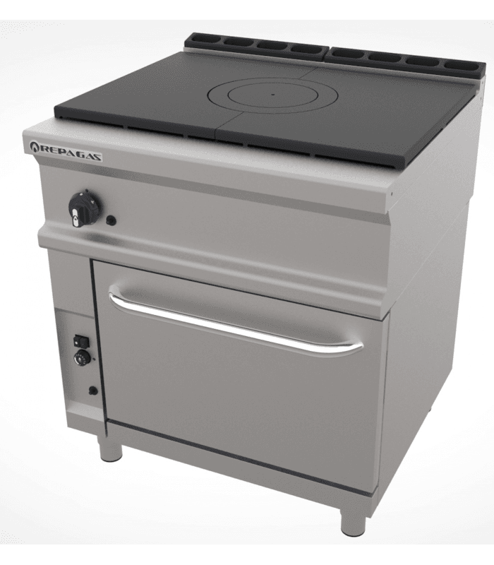 Fourneau plaque coup de feu sur four gaz sur piètement