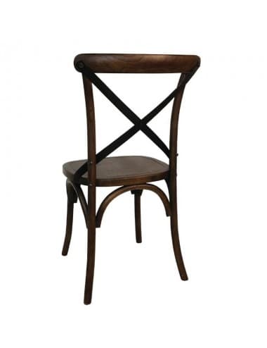Chaises couleur noyer avec dossier croisé Bolero par 2