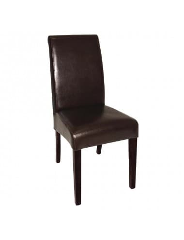 Chaises de salle à manger en similicuir brun foncé Bolero (Lot de 2)