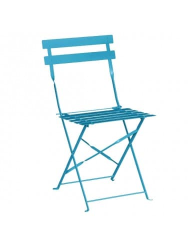 Chaises de terrasse en acier bleu turquoise Bolero (Lot de 2)