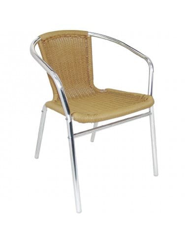 Fauteuils en rotin et aluminium empilables Bolero (Lot de 4)