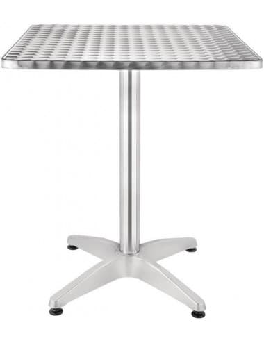 Table bistro carrée acier inoxydable Bolero 700mm