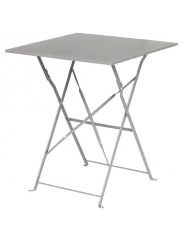 Table de terrasse carrée en acier gris Bolero 600mm