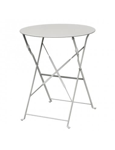 Table de terrasse ronde en acier gris Bolero 595mm