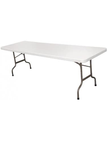 Table pliable au centre blanche Bolero 2430mm