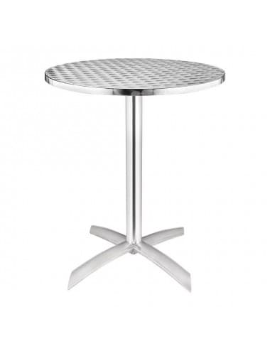 Table ronde à plateau basculant acier inoxydable Bolero 600mm