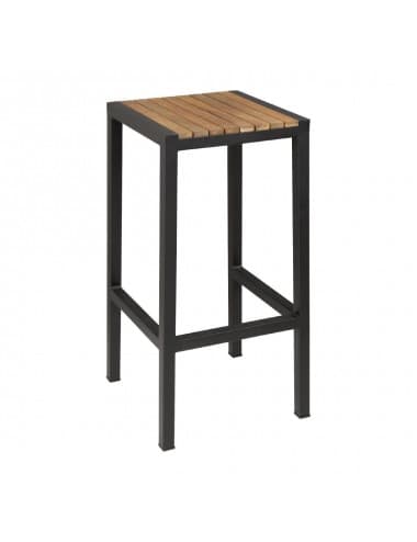 Tabourets de bar en acier et acacia Bolero (Lot de 2)