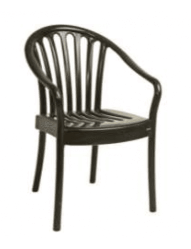 Fauteuil Bridge d'extérieur coloris noir par 12 pièces