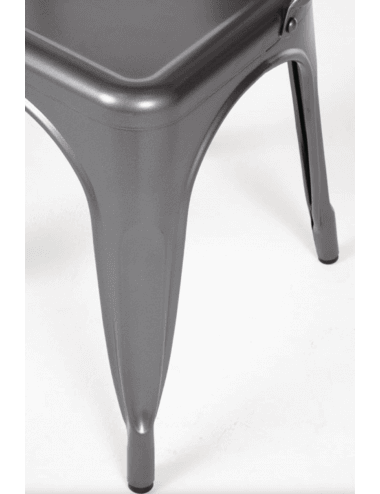 Chaises bistro en acier gris métallisé (Lot de 4)