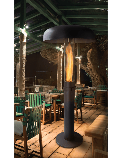 Chauffe terrasse à pellets avec chapeau de 90 cm