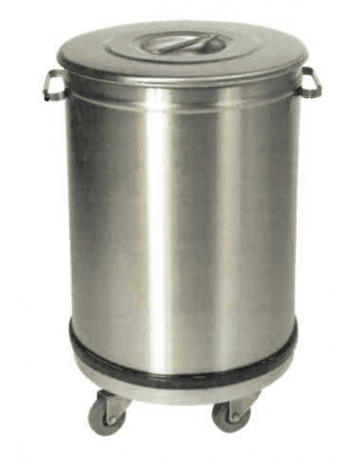 Poubelle inox sur 4 roues sans pédale 50 ou 100 litres - 50 Litres