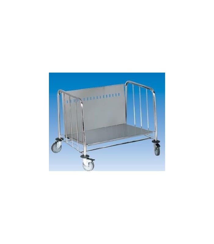 Chariot inox porte assiette pour restaurant self - Equipement CHR - 200 assiettes avec séparation