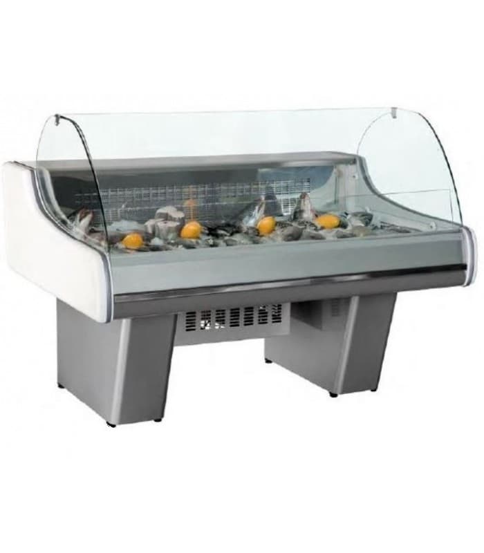 Vitrine réfrigérée à poissons de 1m50 à 3m, matériel pour poissonnerie - 200 - Self-service