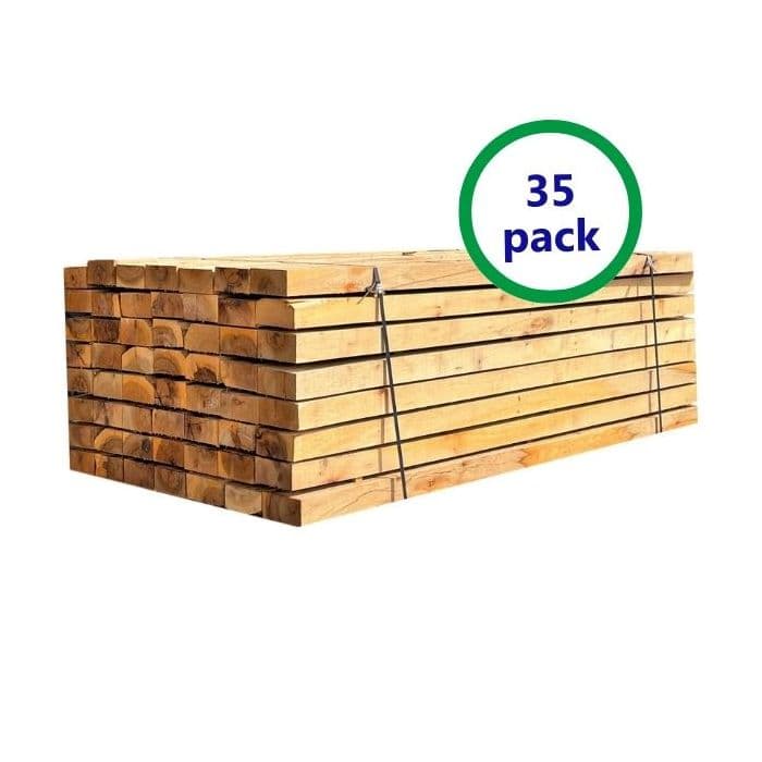 Pack de 35 mini traverses de bois en chêne (non traité) | L: 2,4 m