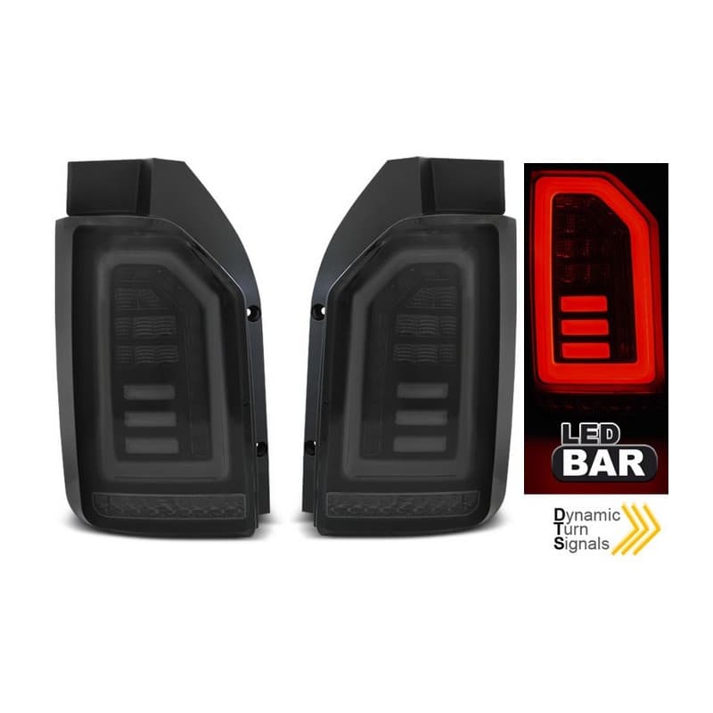 Feux Arrière VW T6 2015 LED BAR Fumé-Noir/Blanc