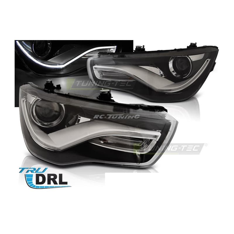 Phares Avant Noir TRU DRL Pour AUDI A1 04.10-12.14