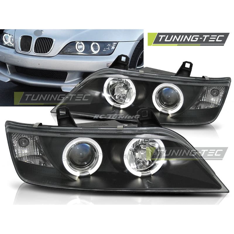 Phares Avant Angel Eyes fond noir pour BMW Z3 01.96-02