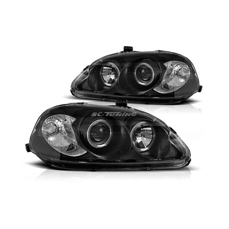 Phares Avant Angel Eyes Honda Civic 09.95-02.99