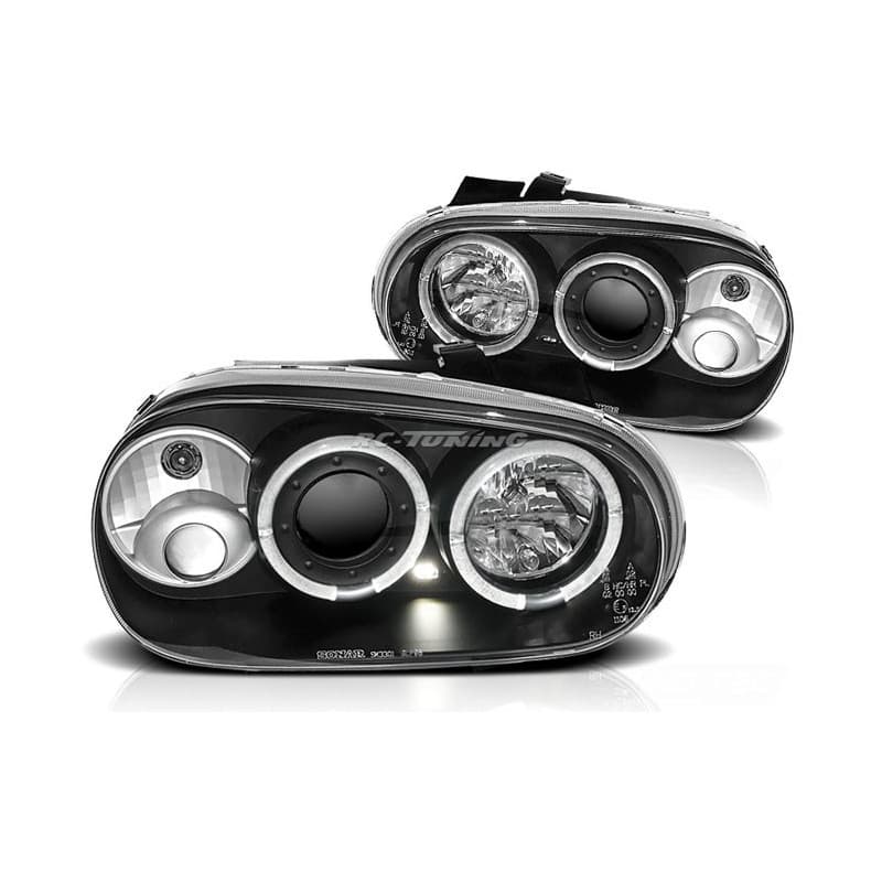 Phares Avant Angel Eyes Volkswagen Golf 4 09.97-09.03 - Noir