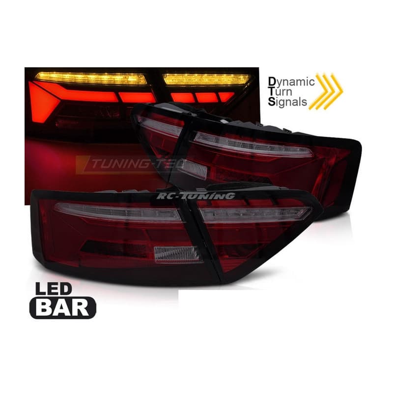 Feux arrière LED BAR SEQ rouge/fumé pour Audi A5 11-16