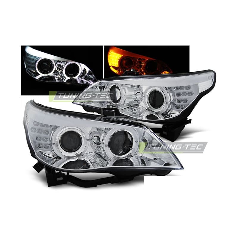 Phares Avant BMW Serie 5 E60/E61 03-07 Chrome H7/H7