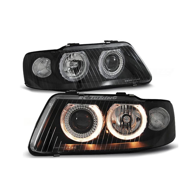 Phares Avant Angel Eyes Audi A3 8L 09.00-05.03 Noir