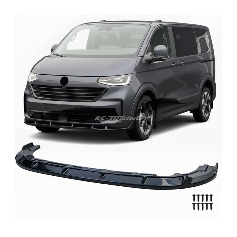 Spoiler avant noir brillant VW T7 2024- | Lame pare-chocs sport