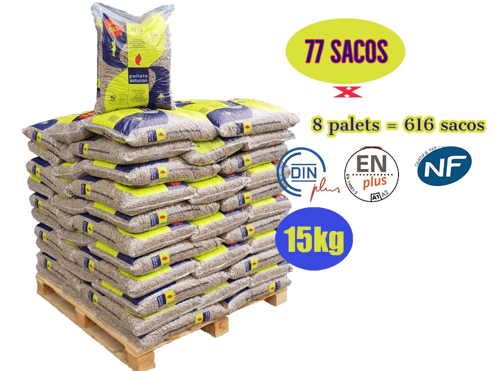 Pellets asturias - 8 Paletes de 616 Sacos de 15kg