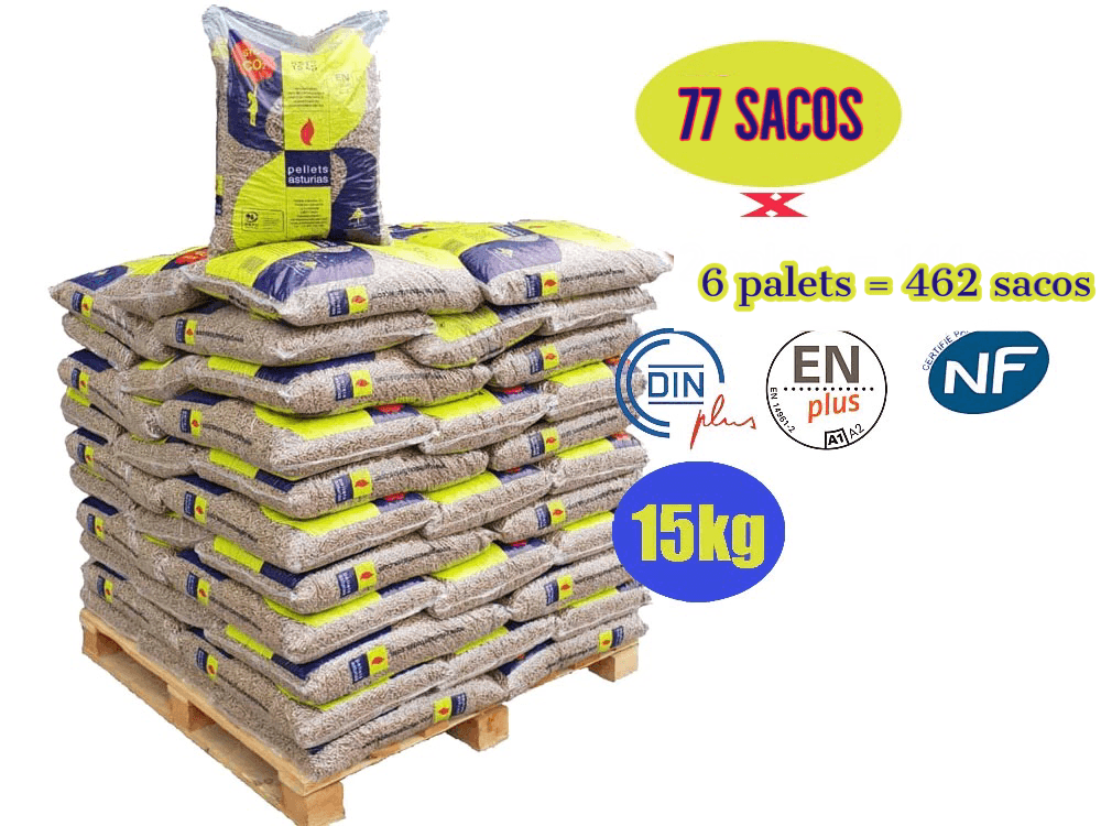 Pellets asturias - 6 Paletes de 462 Sacos de 15kg