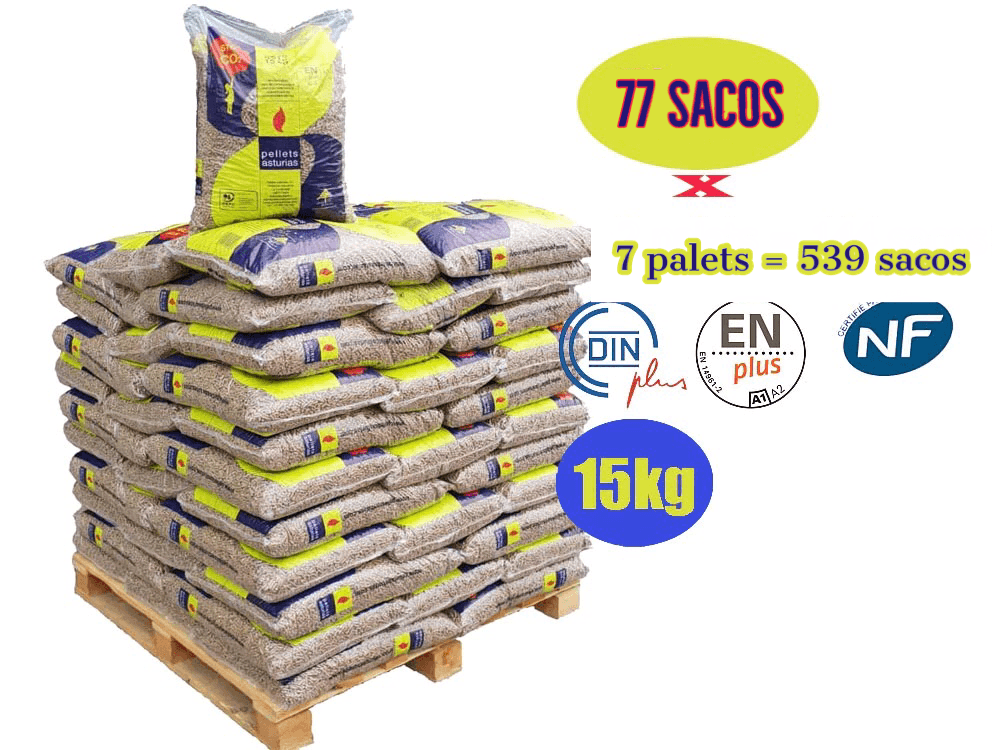 Pellets asturias - 7 Paletes de 539 Sacos de 15kg