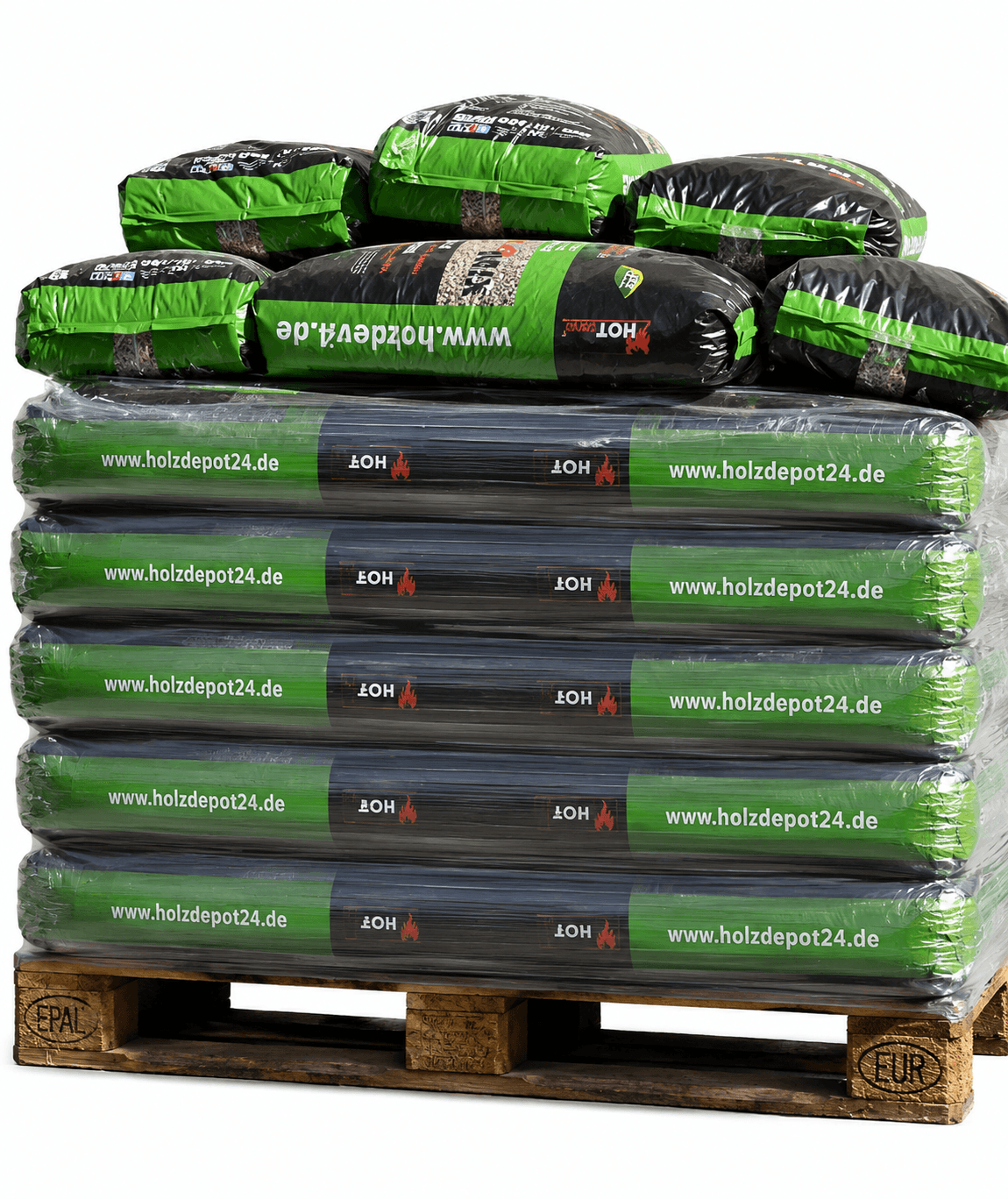 Meia Palete de pellets Din+ Top Mix em Sacos de 15 kg para aquecimento
