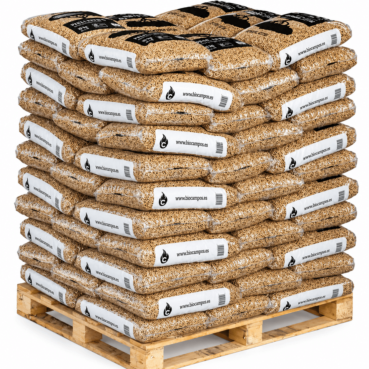 Palete de pellets de madera Piñonero em Sacos de 15 kg para aquecimento