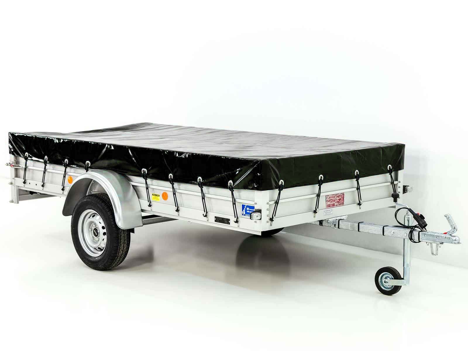 Anhänger 150x300cm 750kg | Typ U7 | Flachplane Profi schwarz - Neu