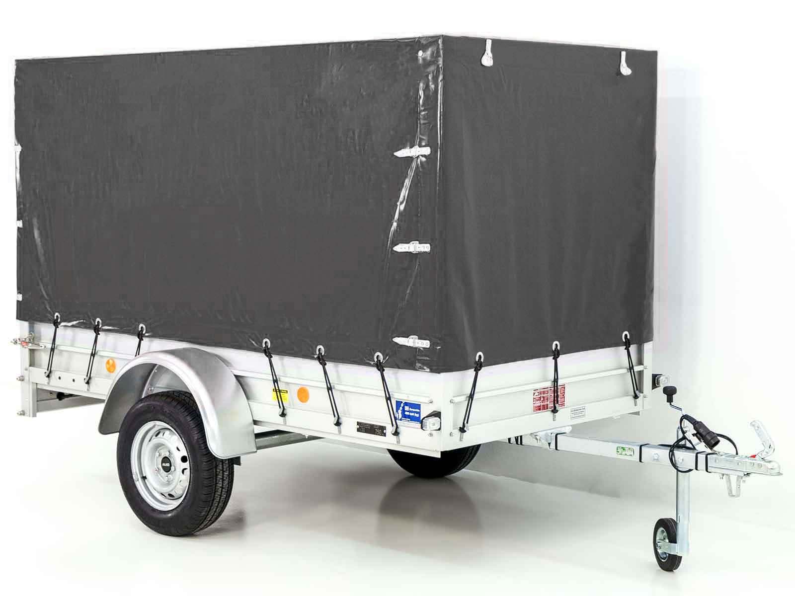 Anhänger mit Plane 125x250cm 750kg | Typ U4 | Hochplane 140 cm Profi | Anthrazit - Neu