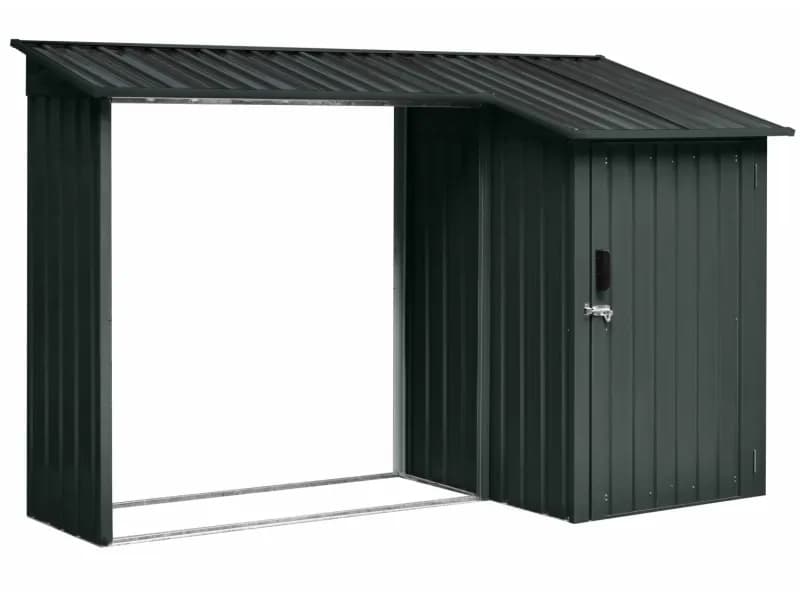Floraworld Kaminholzregal mit Geräteraum - 270 cm x 105 cm