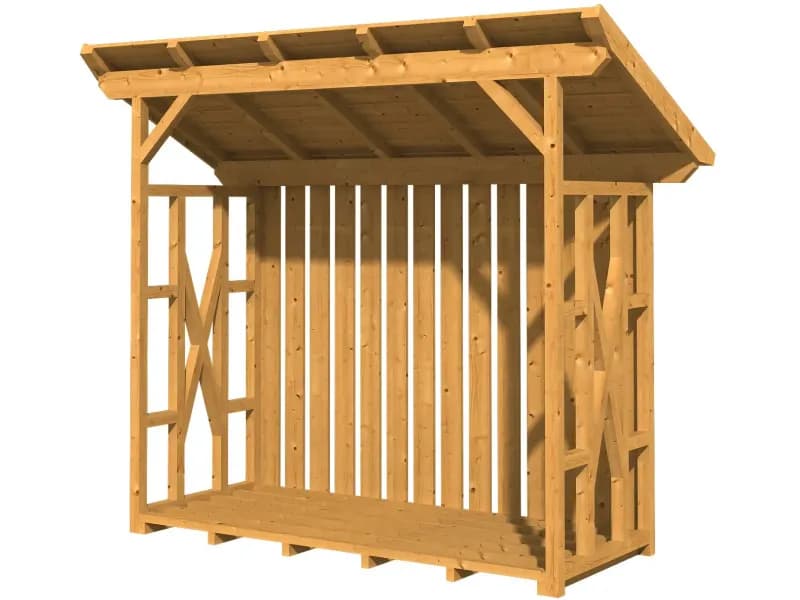 Skan Holz Holzunterstand Lars 2 290 x 128 cm Nussbaum - Natur , 290 x 128 cm