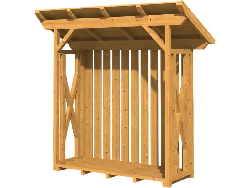 Skan Holz Holzunterstand Lars 2 290 x 128 cm Nussbaum - Natur , 240 x 102 cm