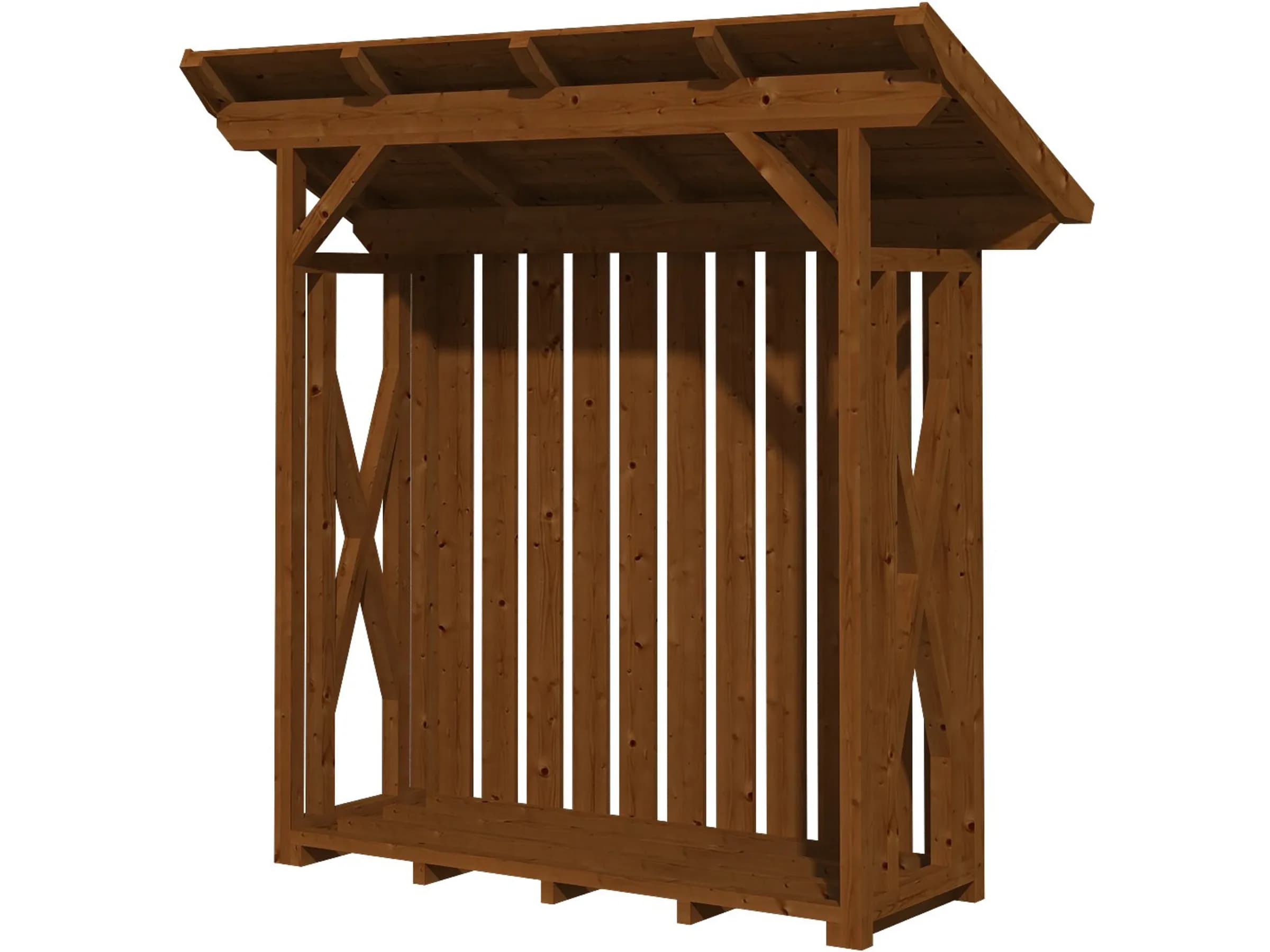 Skan Holz Holzunterstand Lars 2 290 x 128 cm Nussbaum - Nussbaum , 240 x 102 cm