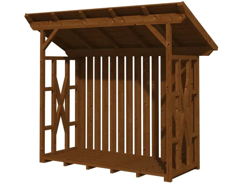 Skan Holz Holzunterstand Lars 2 290 x 128 cm Nussbaum - Nussbaum , 290 x 128 cm