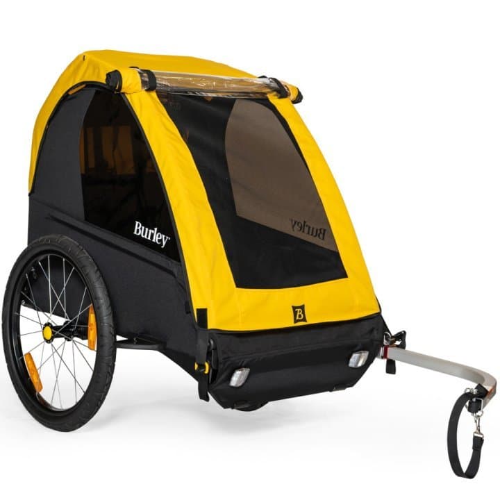 Remorque vélo voyage Burley - Bee Double pour 1-2 Enfants - jaune/noir