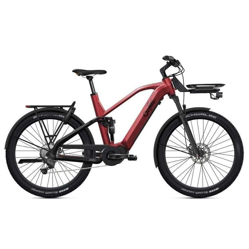 VTT tout suspendu électrique​ O2Feel Vern FS 7 Adventure Shimano Cues 9V 720 Wh 27.5" Rouge - Rouge , iPowerPack Advanced 540 Gen2 , Avec Pack Front L