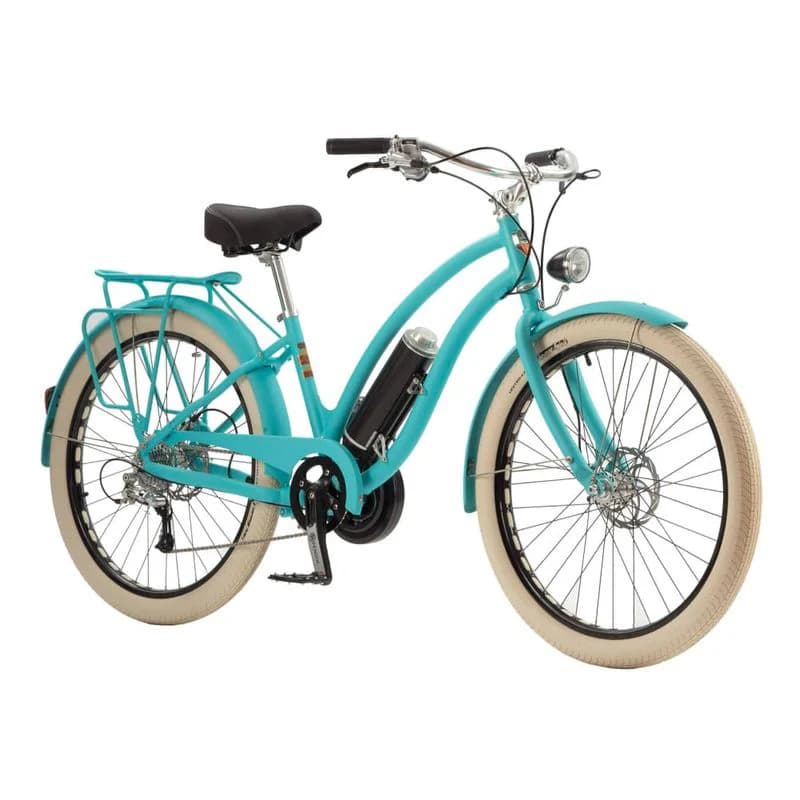 Vélo électrique Bocyclo Hermitage Confort 10 vitesses et porte-bagages - Bleu clair