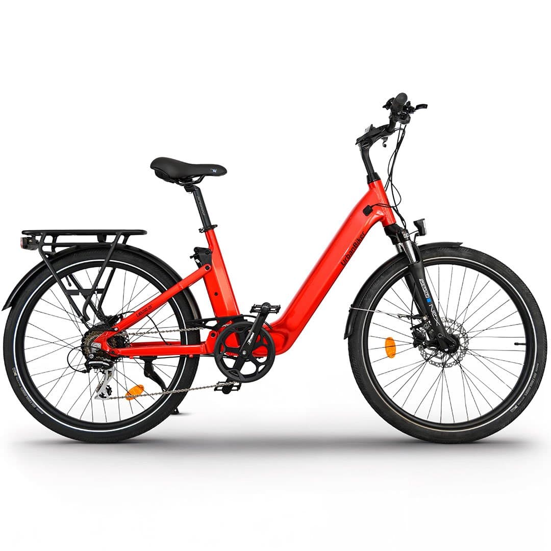 VAE de ville UrbanBiker UB200 Tout Suspendu - Rouge , 26″