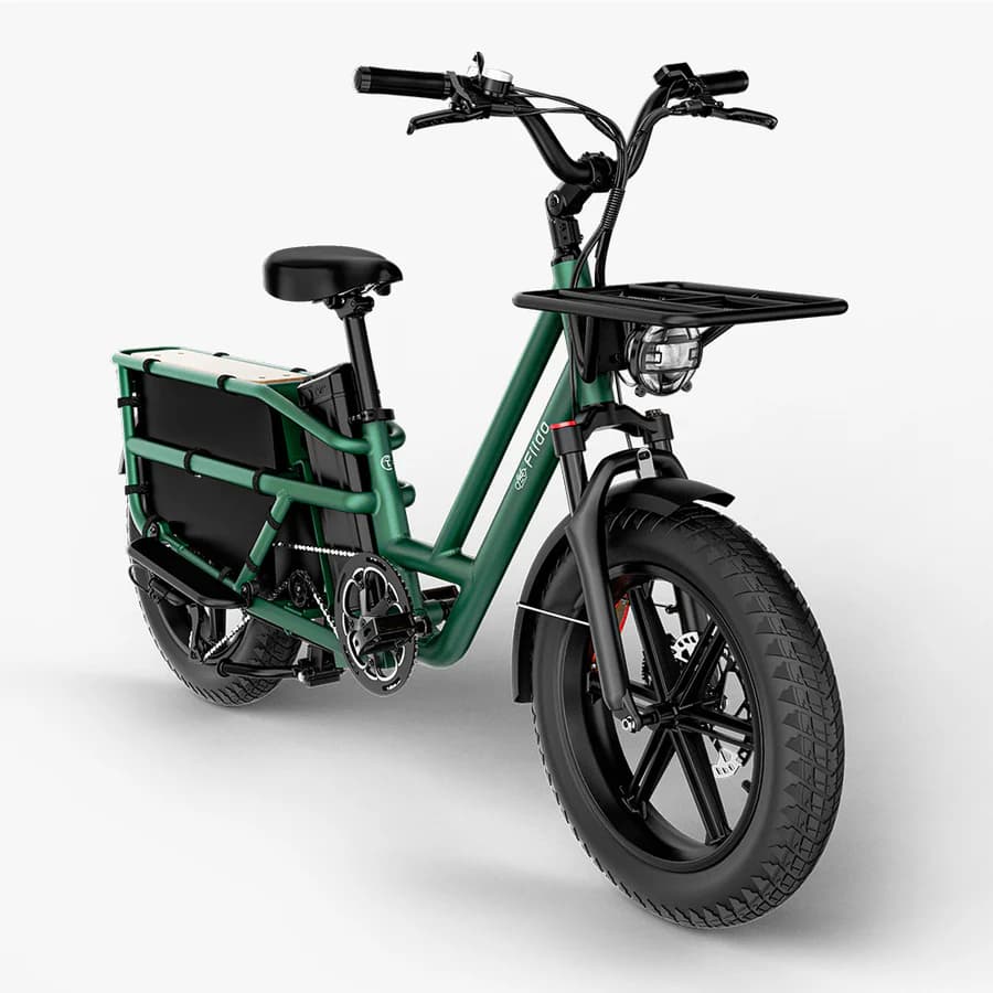 Fiido T2 Vélo électrique Longtail Fatbike Cargo - Vert